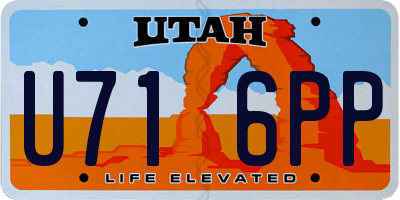 UT license plate U716PP