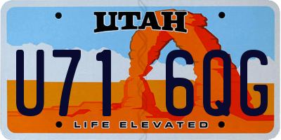 UT license plate U716QG