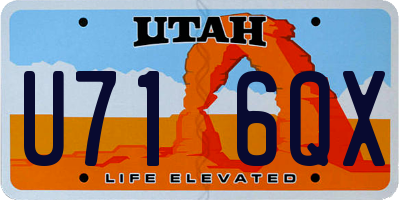 UT license plate U716QX