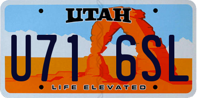 UT license plate U716SL