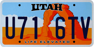 UT license plate U716TV
