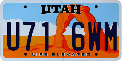 UT license plate U716WM
