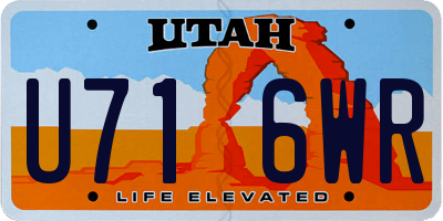 UT license plate U716WR