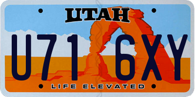 UT license plate U716XY