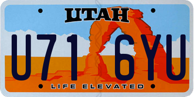 UT license plate U716YU