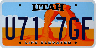 UT license plate U717GF