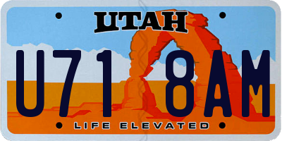 UT license plate U718AM