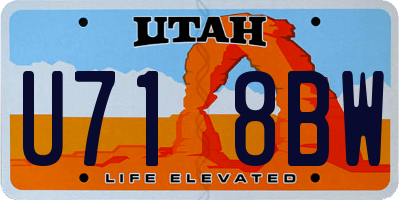 UT license plate U718BW