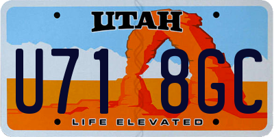 UT license plate U718GC
