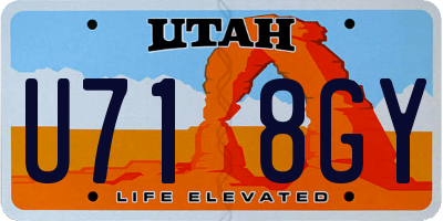 UT license plate U718GY
