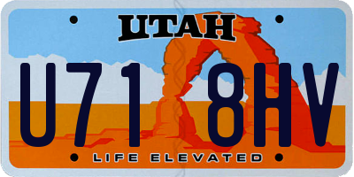 UT license plate U718HV