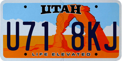 UT license plate U718KJ