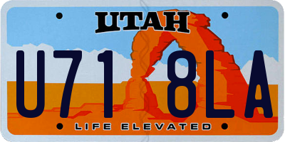 UT license plate U718LA