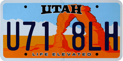 UT license plate U718LH