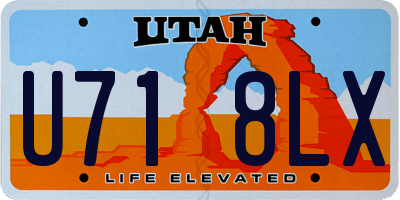 UT license plate U718LX