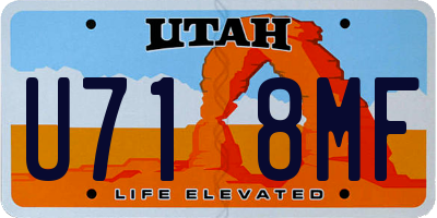 UT license plate U718MF