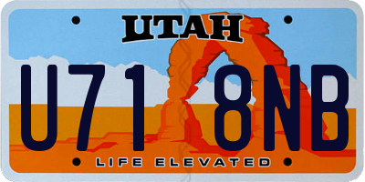 UT license plate U718NB
