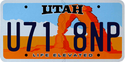UT license plate U718NP