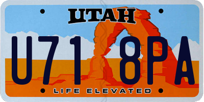 UT license plate U718PA