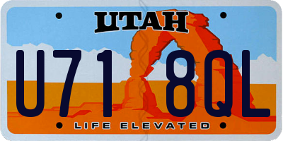 UT license plate U718QL