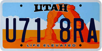 UT license plate U718RA