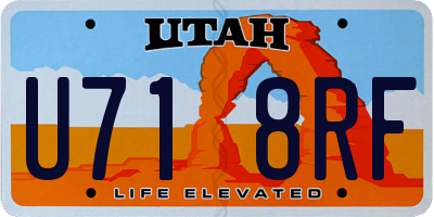 UT license plate U718RF