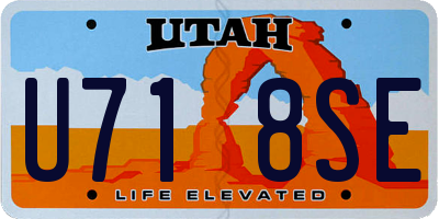 UT license plate U718SE
