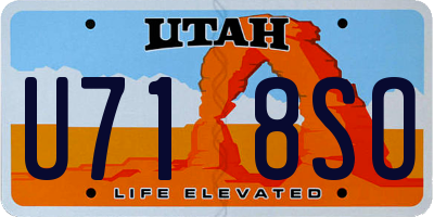 UT license plate U718SO