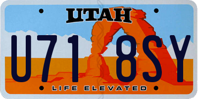 UT license plate U718SY