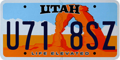 UT license plate U718SZ