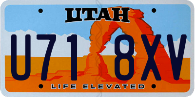 UT license plate U718XV