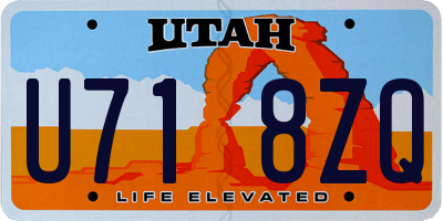 UT license plate U718ZQ