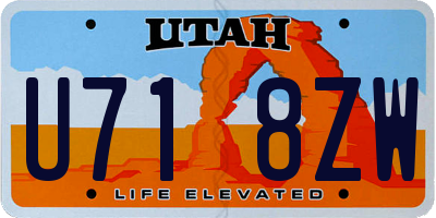 UT license plate U718ZW