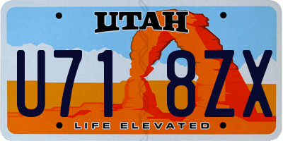 UT license plate U718ZX