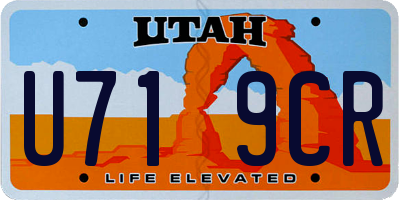 UT license plate U719CR