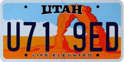 UT license plate U719ED
