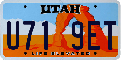 UT license plate U719ET
