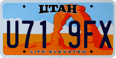 UT license plate U719FX