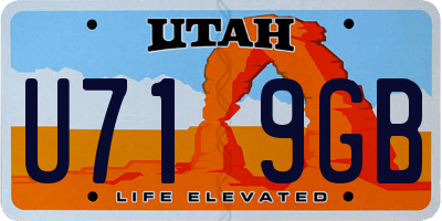 UT license plate U719GB