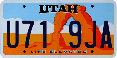 UT license plate U719JA