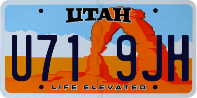 UT license plate U719JH