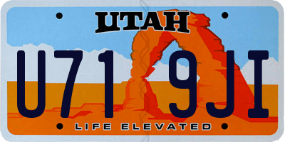 UT license plate U719JI