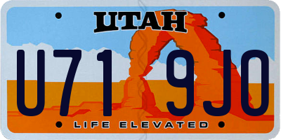 UT license plate U719JO
