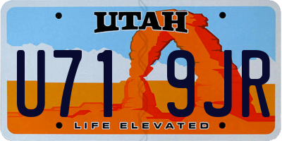 UT license plate U719JR