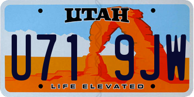 UT license plate U719JW