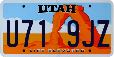 UT license plate U719JZ