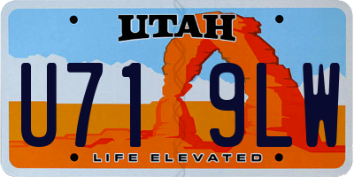 UT license plate U719LW