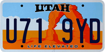 UT license plate U719YD