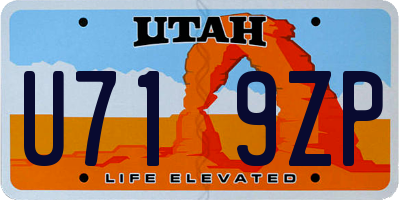 UT license plate U719ZP