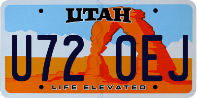 UT license plate U720EJ